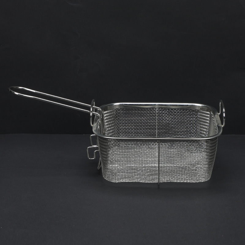 Multi-functional commercial square fryer basket, commercial fryer net, oil-frying blue drain net, fryer basket, filter net, fryer frame Specification image