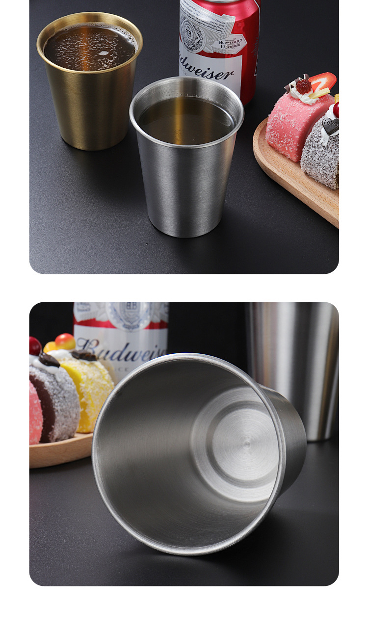 Wholesale 304 stainless steel drinking cups, cups, beverage cups, various specifications of stainless steel drinking cups, beer mugs, single-layer cups pic 8