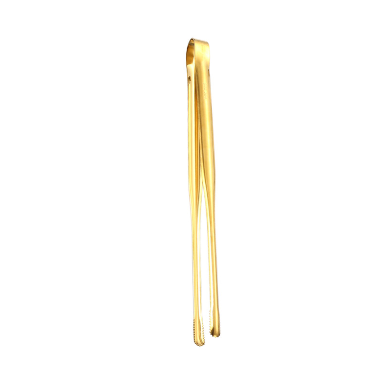 304 stainless steel Korean buffet barbecue tongs, thickened steak tongs, ice tongs, golden extended barbecue food tongs Application Scenario
