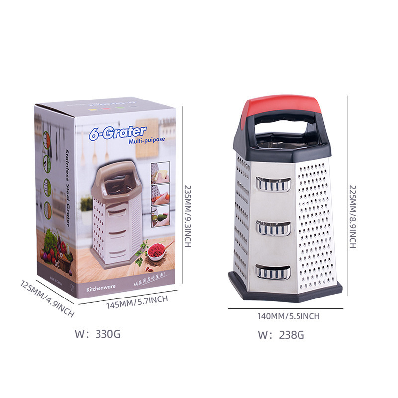 Vegetable cutter, large melon peeler, stainless steel multi-faceted multi-functional peeler, six-sided peeler, multi-purpose grater, multi-functional plane Specification image