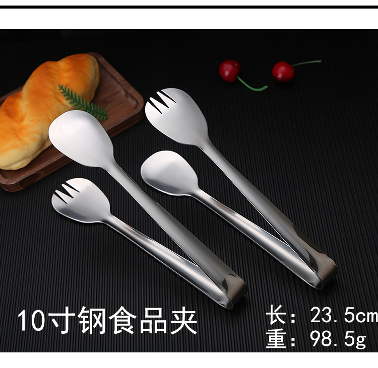Stainless steel food tongs, thickened bread tongs, hotel steak tongs, buffet barbecue meat, anti-scald, factory direct sales and wholesale pic 3