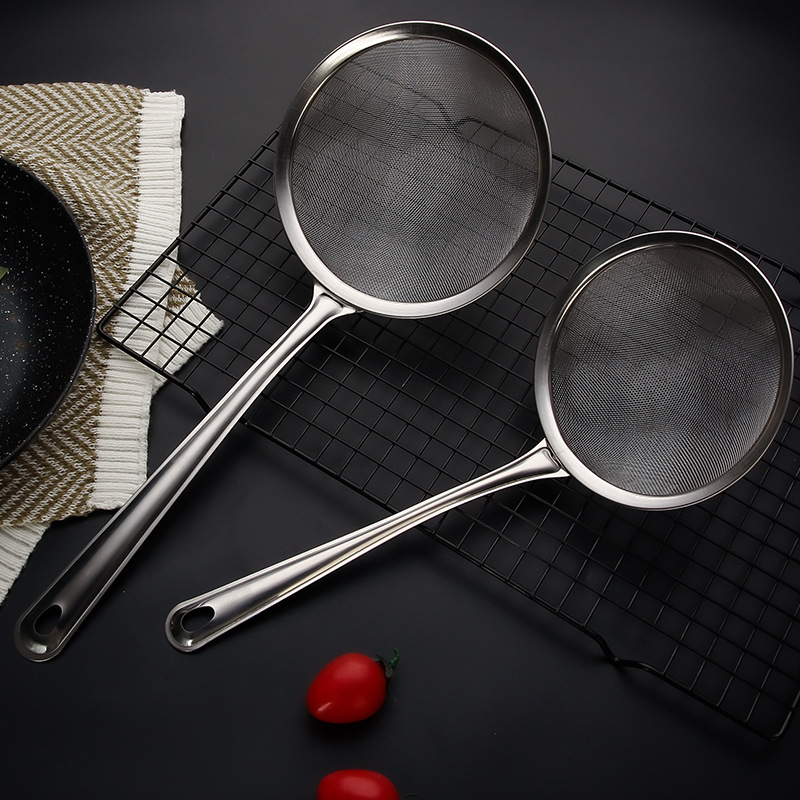 Stainless steel mesh leak-leaking grid soy milk and juice filter screen, kitchen household noodle scooping ladle, deep-frying oil filter screen, flour sieve details Picture