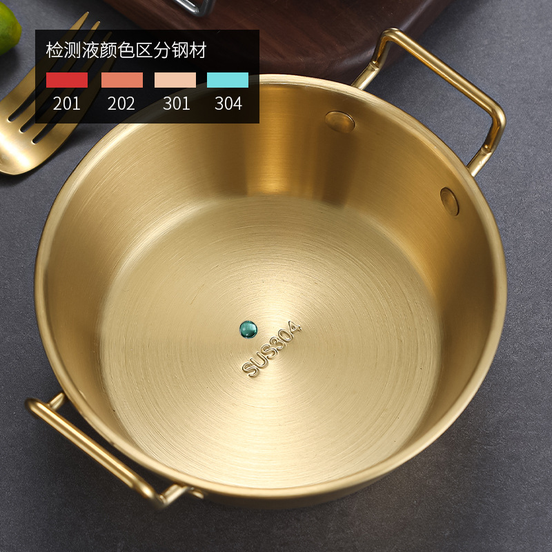 304 stainless steel Korean snack bowl, anti-scald double-ear bowl, small French fries bowl, soup bowl, double-ear large dish salad bowl details Picture