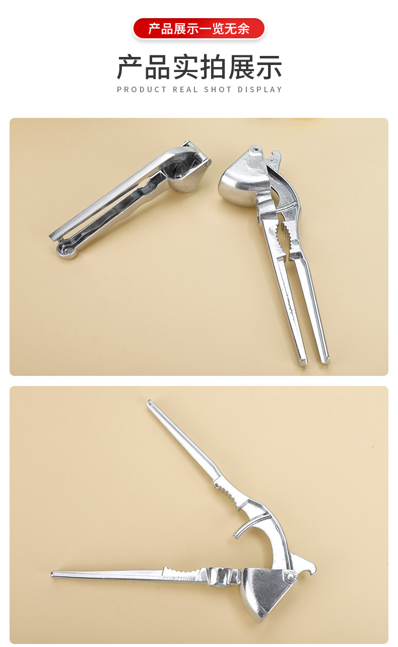 Multi-functional garlic press, aluminum manual slicer, kitchen mini multi-purpose double-sided garlic puree cutter manufacturer wholesale pic 8