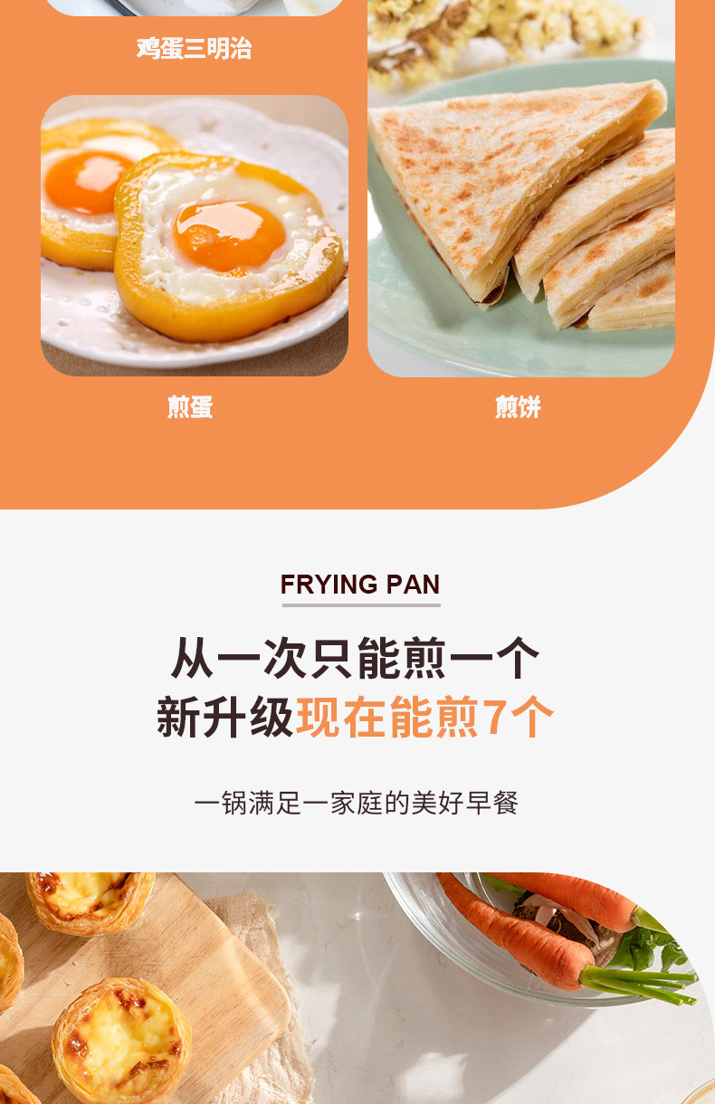 Cross-border seven-hole pancake pan, household cartoon flat pan, breakfast pan, hamburger non-stick pan, frying pan, animal egg frying pan pic 10
