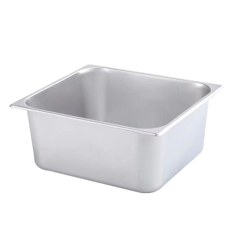 304 stainless steel serving basins, cafeteria buffet basins with LIDS, stainless steel square basins, ice cream basins, rectangular serving plates Item Picture