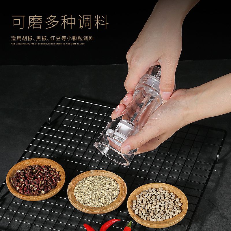 手动胡椒研磨器亚克力4寸5寸 6寸调味瓶陶瓷芯透明香料研磨器