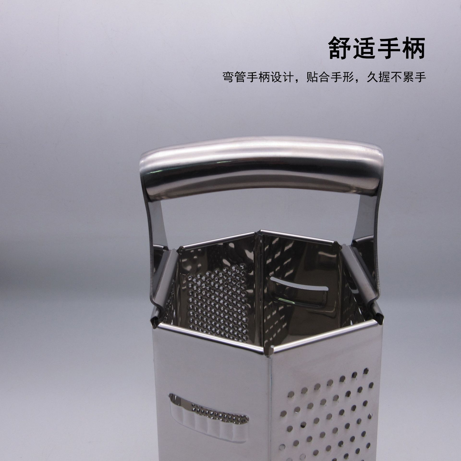 Stainless steel elbow handle melon grater, 6-sided grater, radish grater, melon grater, manual garlic puree press, vegetable cutter pic 6