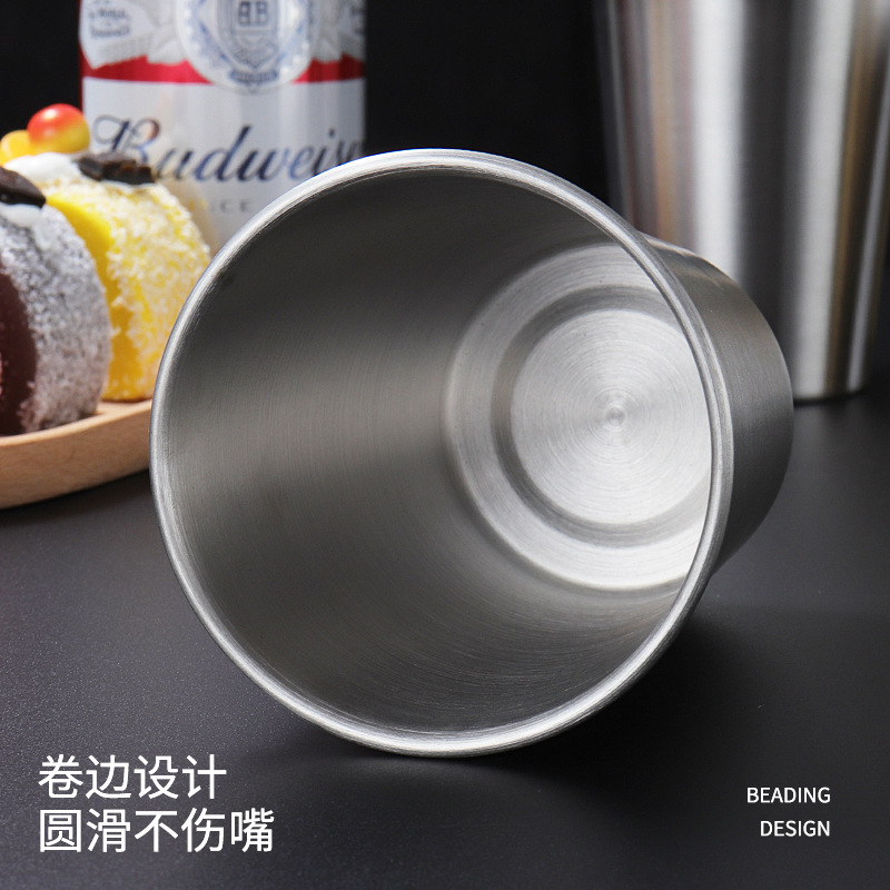 Wholesale 304 stainless steel drinking cups, cups, beverage cups, various specifications of stainless steel drinking cups, beer mugs, single-layer cups details Picture