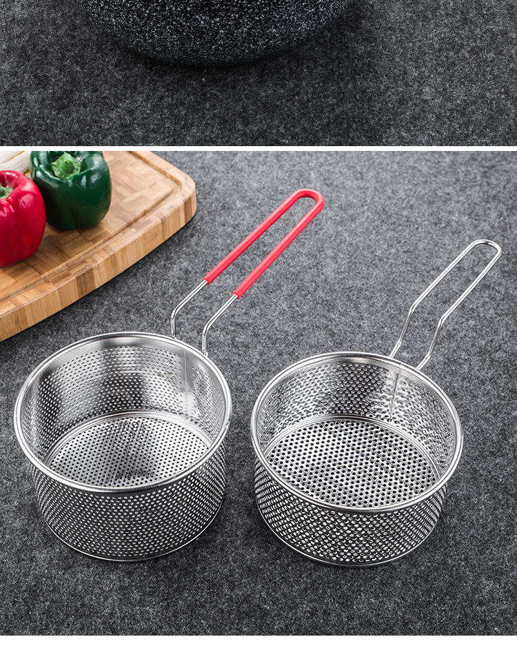 304 stainless steel deep fryer, frying basket, spicy hot pot, strainer spoon, strainer spoon, cooking noodles, scooping noodles, rice noodle fence, deep-frying strainer pic 15