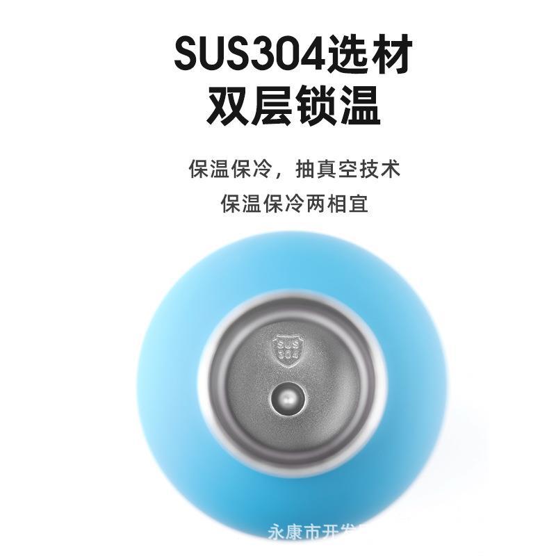 500ml cross-border new 304 stainless steel small-mouth bottle, outdoor sports car portable thermos cup and cold water bottle details Picture
