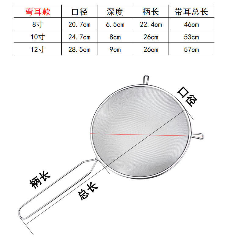 Stainless steel encrypted filter screen, dense mesh, fine mesh, large daily necessities, oil filter screen, kitchen tools pic 2