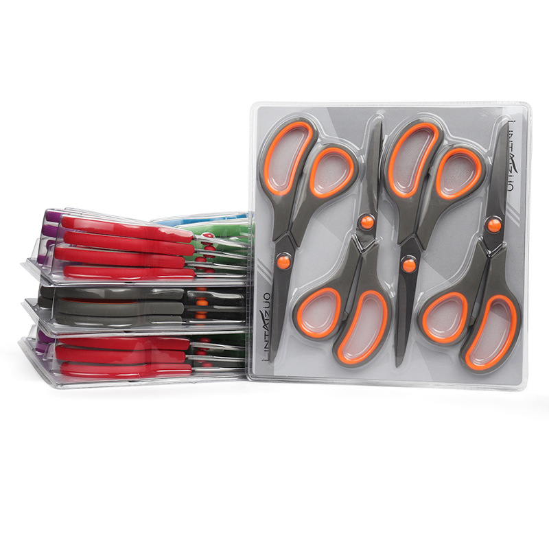 Stainless steel multi-functional set, student scissors, handicraft DIY two-color scissors, home teaching materials, office gift scissors
