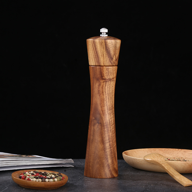 The new solid wood pepper grinder is a portable and easy-to-operate kitchen wonder, a manual Sichuan pepper powder grinder, and a sea salt grinding bottle pic 1