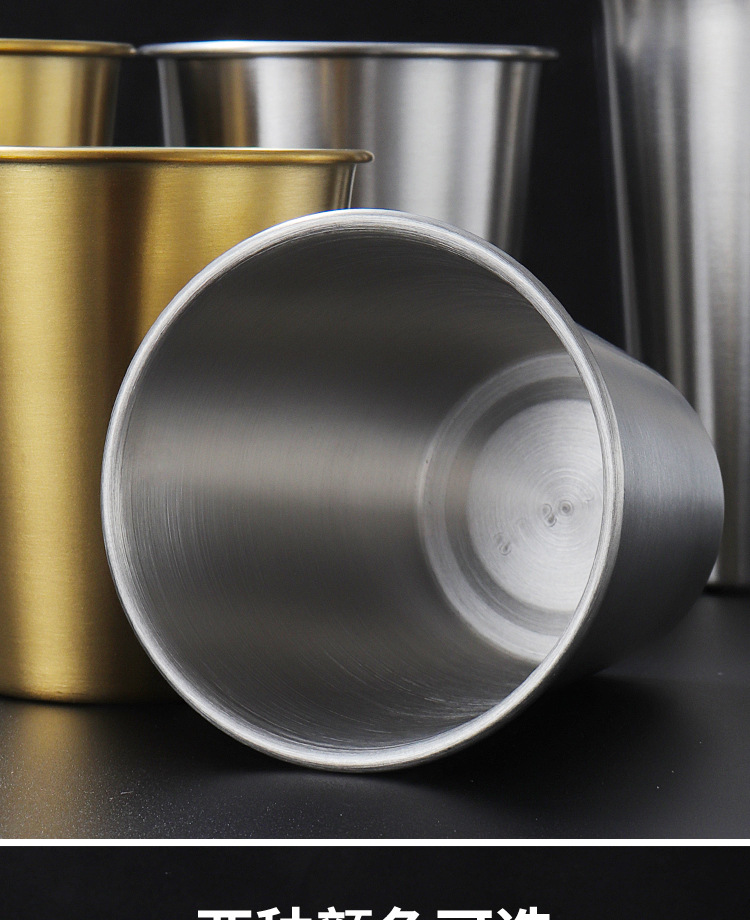 Wholesale 304 stainless steel drinking cups, cups, beverage cups, various specifications of stainless steel drinking cups, beer mugs, single-layer cups pic 3