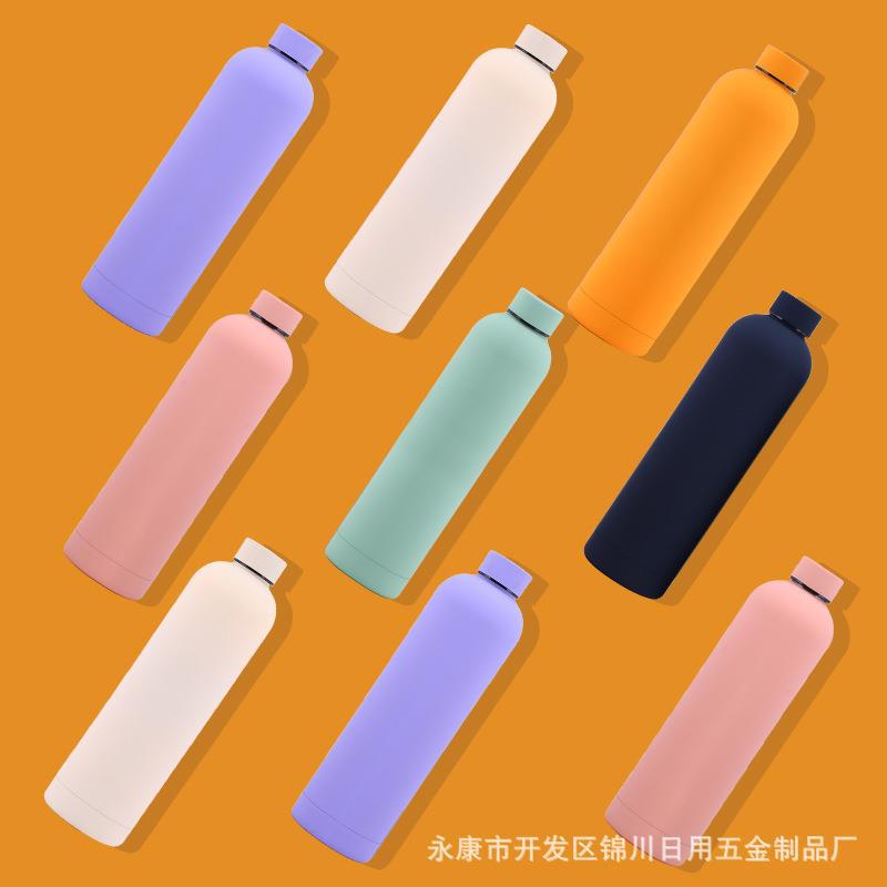 500ml跨境新款304不锈钢小口瓶 户外运动车载便携保温杯保冷水壶