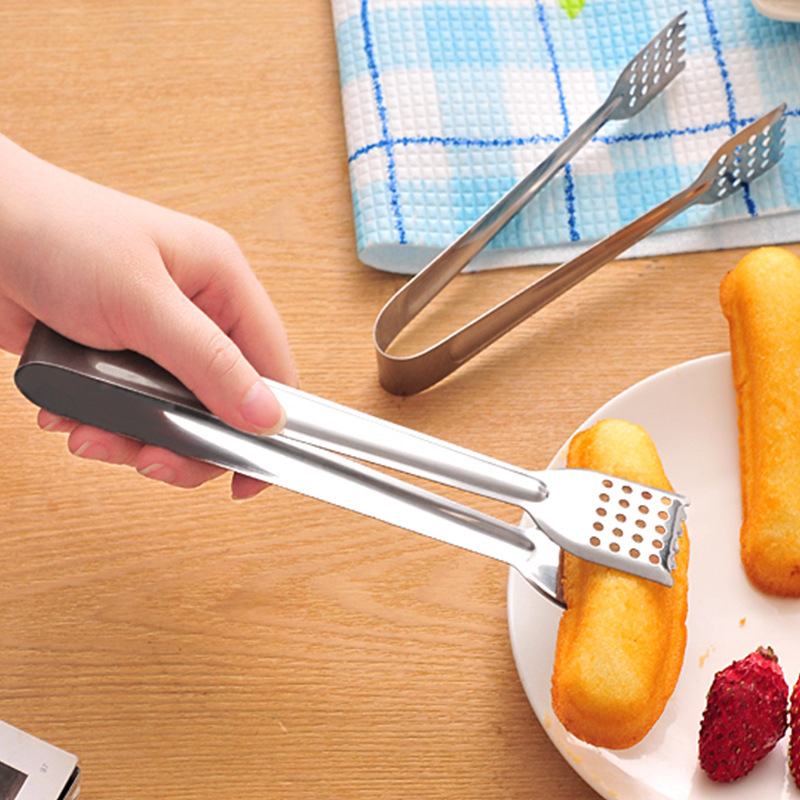 Factory wholesale stainless steel food tongs, extended baking bread tongs, steak tongs, barbecue tongs, thickened and heat-resistant