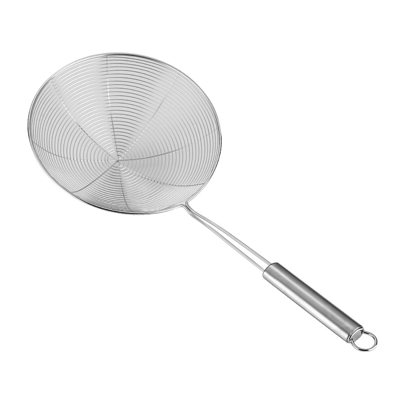 Wholesale 304 stainless steel strainer, household deep-frying wire strainer, scooping spoon, hot pot spoon, kitchen encrypted oil grid strainer Application Scenario