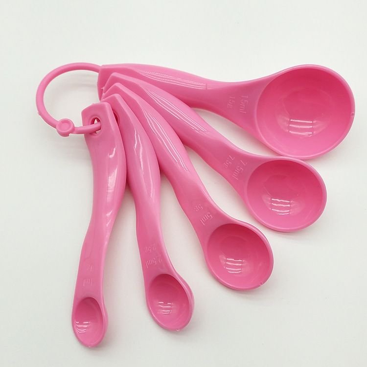 5-piece set of color measuring spoons for kitchen baking tools, 5-piece set of measuring spoons with scales and seasoning measuring spoons details Picture