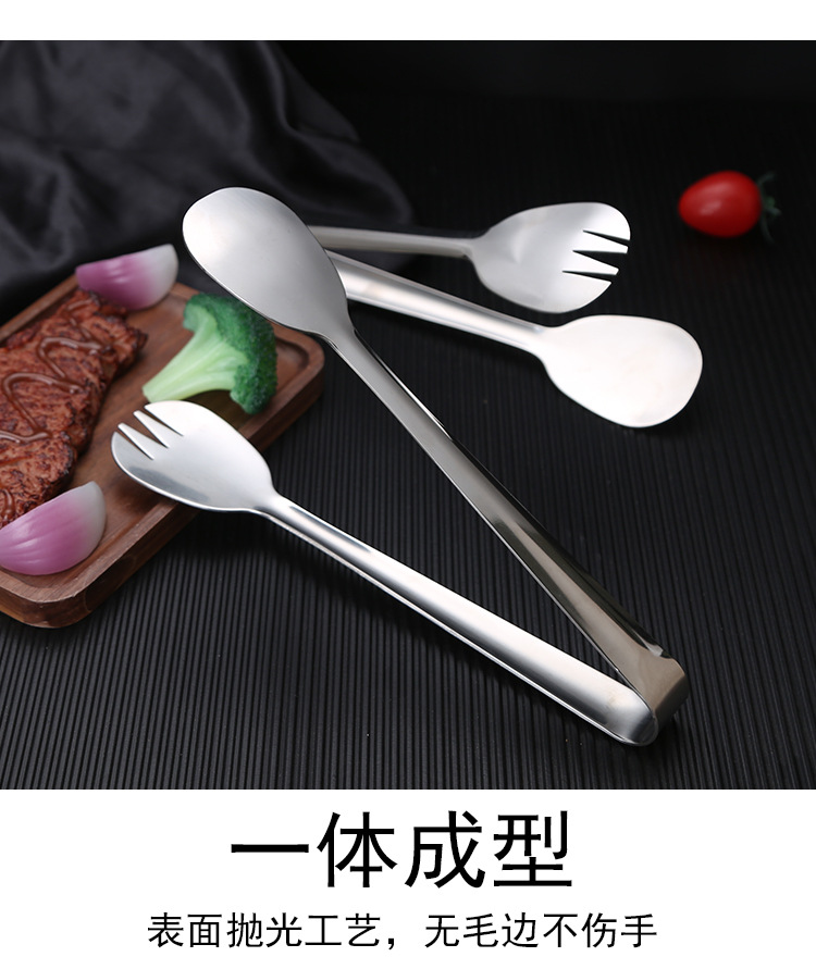 Stainless steel food tongs, thickened bread tongs, hotel steak tongs, buffet barbecue meat, anti-scald, factory direct sales and wholesale pic 5