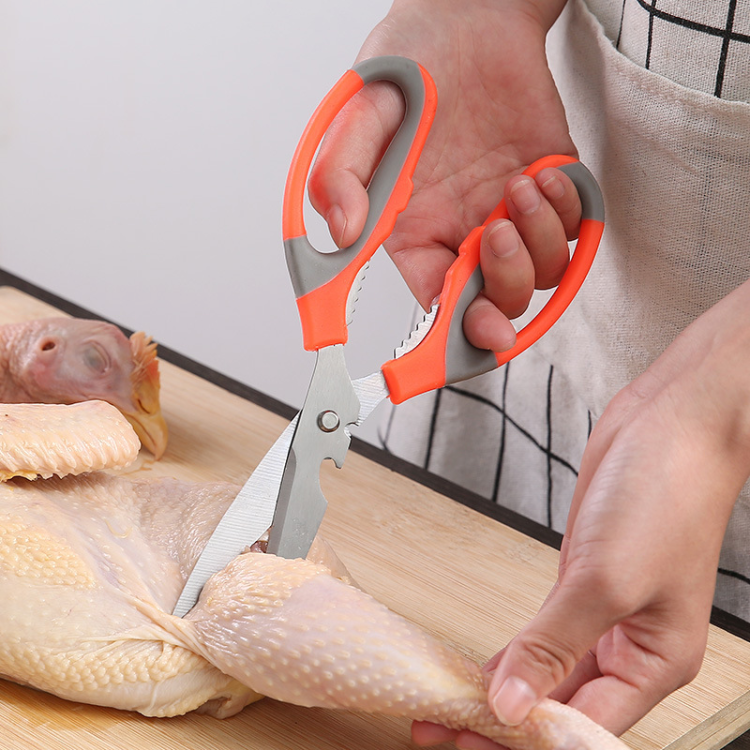 Stainless steel scissors for barbecues, seafood, detachable chicken bones, and multi-functional kitchen food and vegetable scissors when going out Item Picture