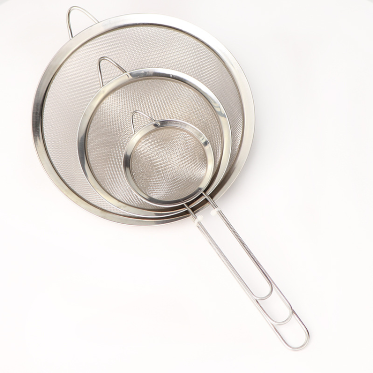 201 stainless steel oil grille bird's nest strainer, filter screen, egg white separation, cross-border flour sieve, baking tool Item Picture