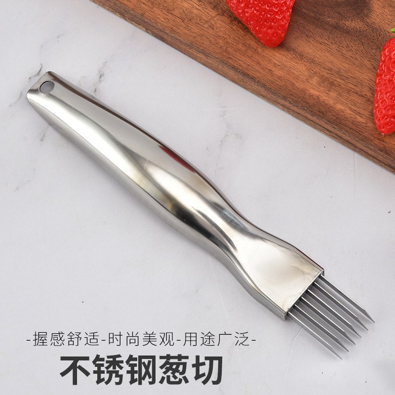Stainless steel scallion slicer, creative kitchen tool, vegetable scallion grater, stainless steel scallion slicer
