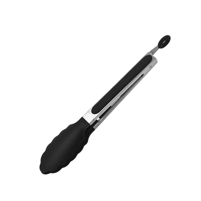 Wholesale of 9-inch and 12-inch nylon food tongs, stainless steel silicone food tongs, cake and bread tongs, steak and barbecue tongs Item Picture