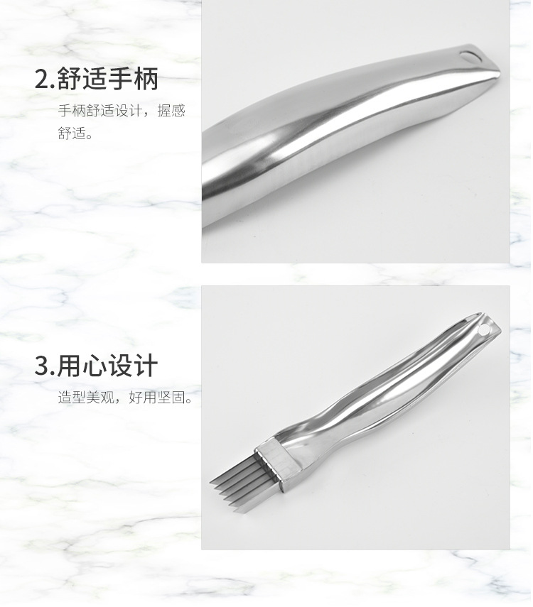 Stainless steel scallion slicer, creative kitchen tool, vegetable scallion grater, stainless steel scallion slicer pic 8