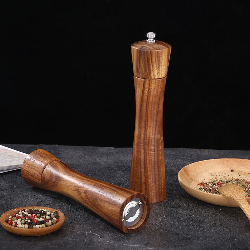 The new solid wood pepper grinder is a portable and easy-to-operate kitchen wonder, a manual Sichuan pepper powder grinder, and a sea salt grinding bottle pic 7