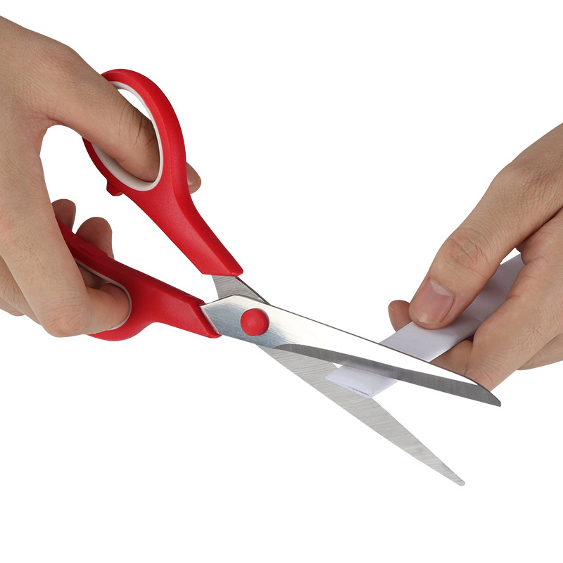 Stainless steel multi-functional set, student scissors, handicraft DIY two-color scissors, home teaching materials, office gift scissors details Picture