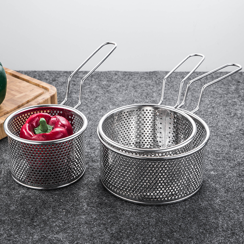 304 stainless steel deep fryer, frying basket, spicy hot pot, strainer spoon, strainer spoon, cooking noodles, scooping noodles, rice noodle fence, deep-frying strainer details Picture