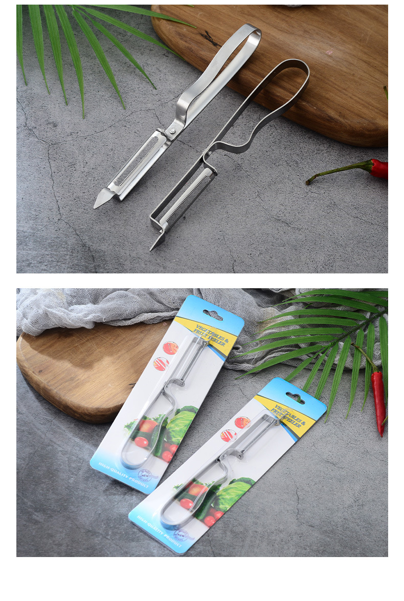 Multi-functional stainless steel pointed peeler, two-in-one household peeler, fruit peeler, melon peeler pic 12
