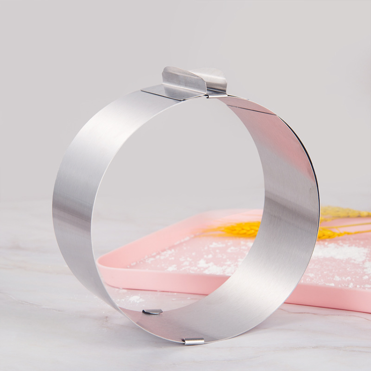 430 stainless steel cake mold, adjustable mousse ring telescopic and movable, 6-12 inch double-scale kitchen cake mold Item Picture