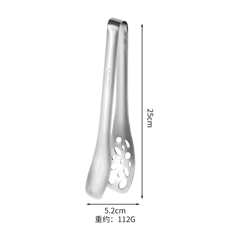 Cross-border 304 stainless steel food tongs, steak tongs, one-piece molded multi-purpose household kitchen barbecue bread tongs Application Scenario