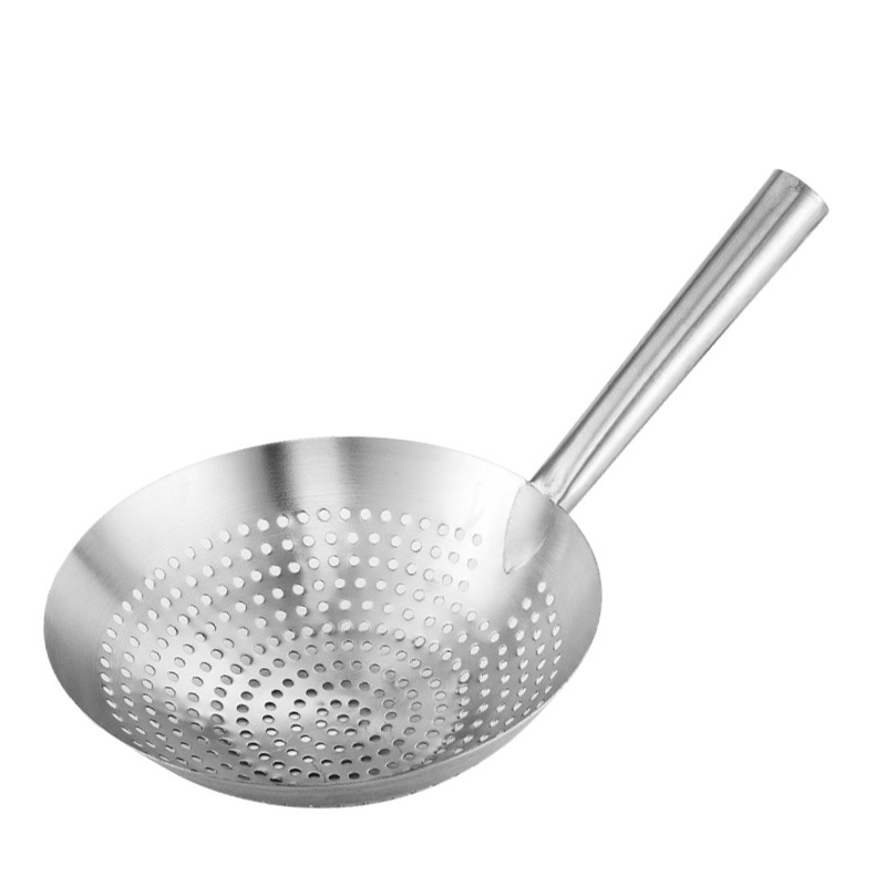 Stainless steel chef oil strainer 28/30cm large strainer spoon kitchenware filter strainer large spoon for frying cold shrimp Application Scenario