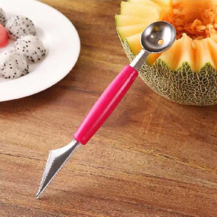 Stainless steel watermelon ball scorer, fruit ball scorer, double-head kitchen watermelon cutting, carved knife, platter scoop, a magic tool pic 14