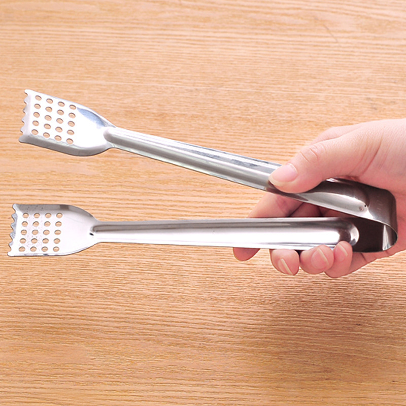 Factory wholesale stainless steel food tongs, extended baking bread tongs, steak tongs, barbecue tongs, thickened and heat-resistant details Picture