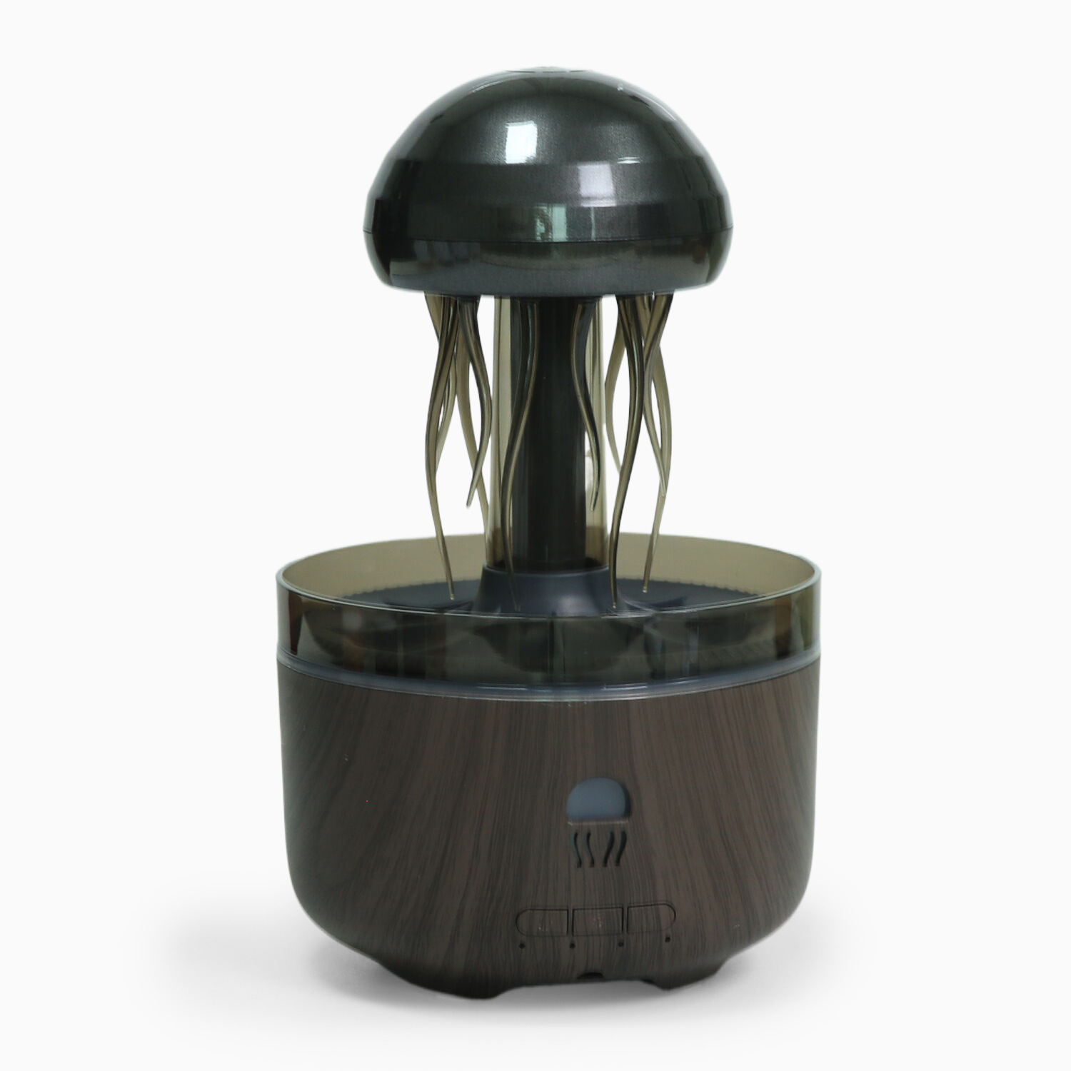 超声波雾化蘑菇香薰机深浅木纹喷雾仿水母旋转下雨氛围彩灯加湿器香熏机详情11