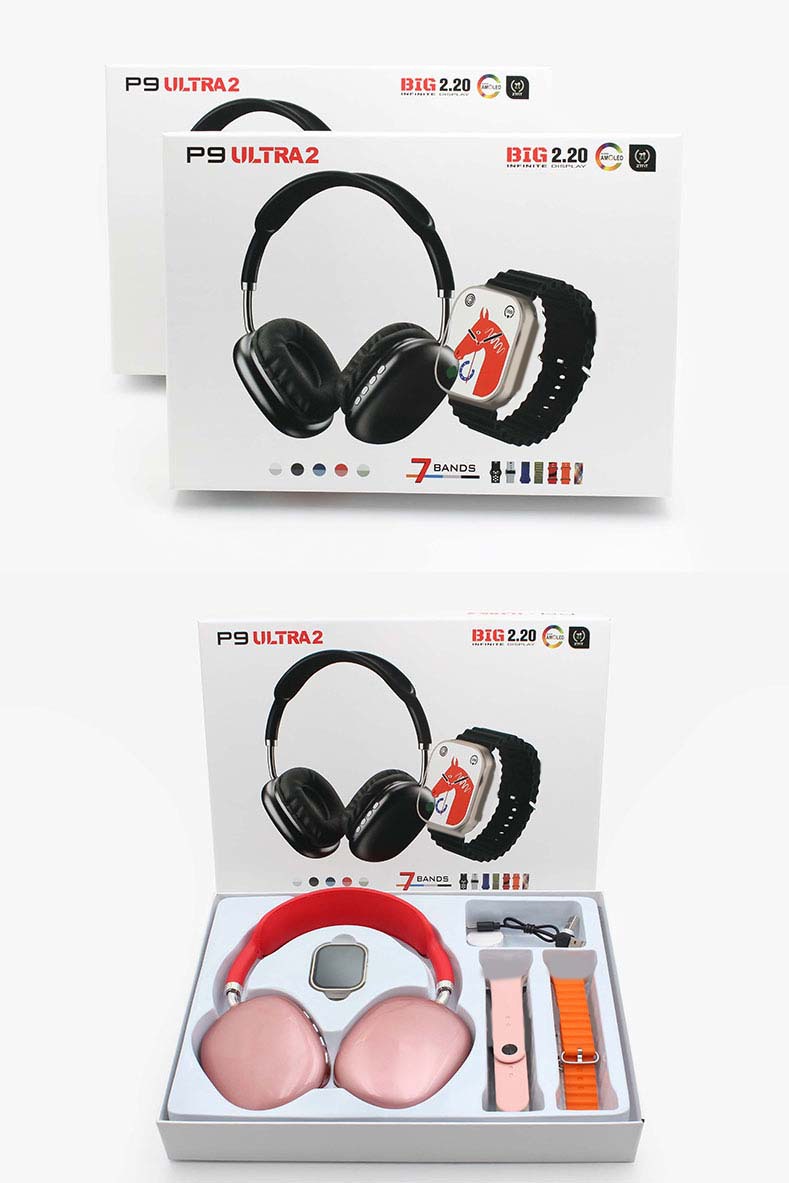 外贸跨境P9 ultra 2 P9智能手表蓝牙耳麦套装7in1睡眠监测压耳机Watch详情2