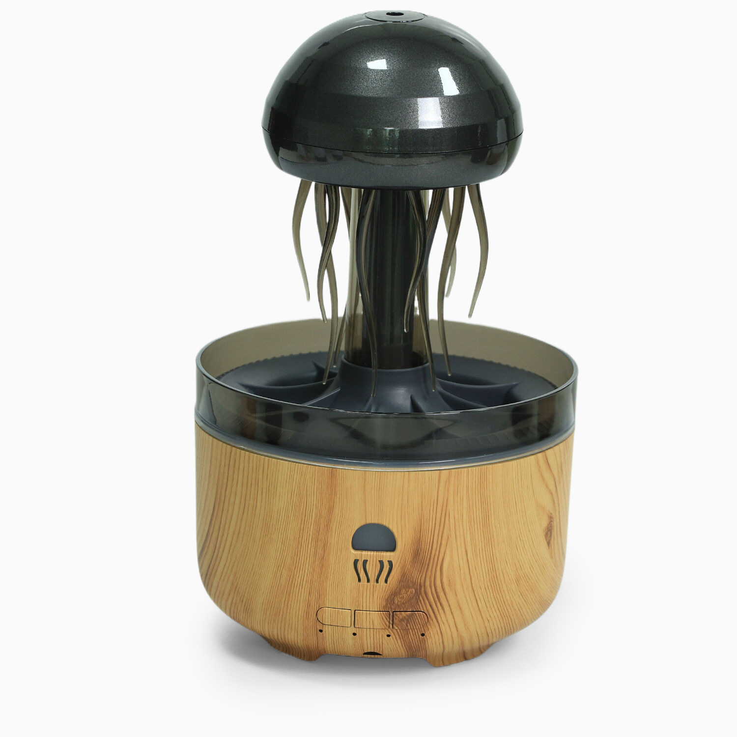 超声波雾化蘑菇香薰机深浅木纹喷雾仿水母旋转下雨氛围彩灯加湿器香熏机详情2