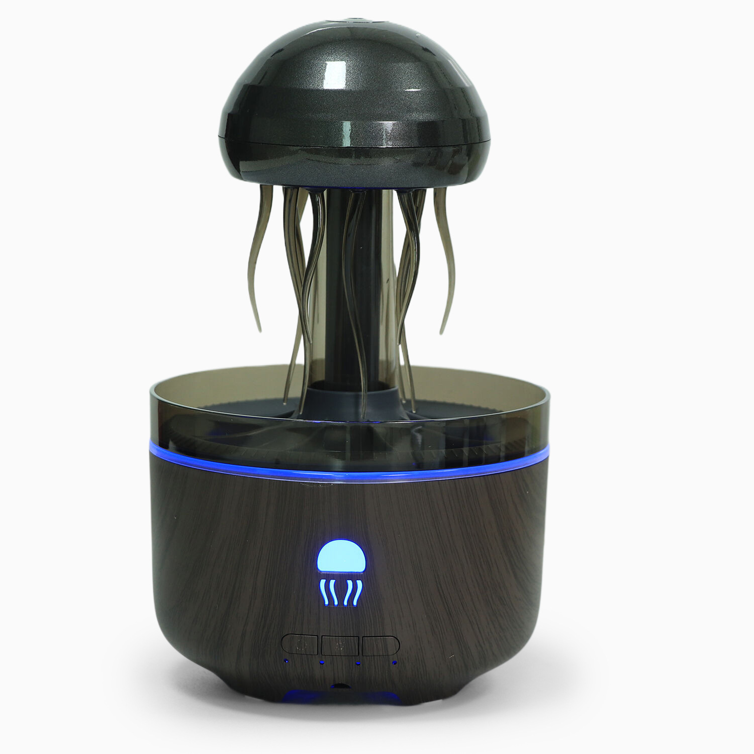 超声波雾化蘑菇香薰机深浅木纹喷雾仿水母旋转下雨氛围彩灯加湿器香熏机详情13