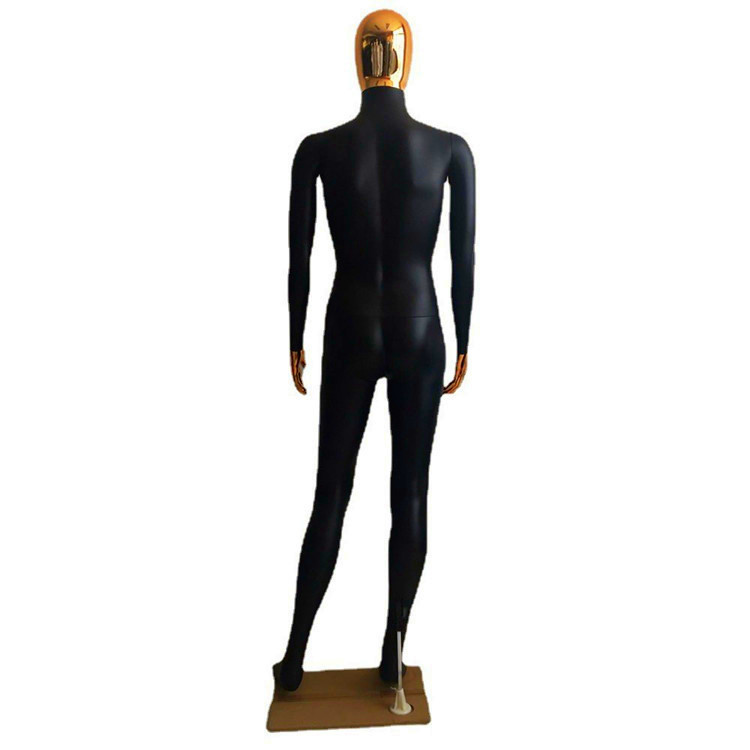 Plástico modelo masculino pintura de cuerpo completo matt eléctrico chapado en oro cabeza manos de oro ventana de lujo modelo falso tienda de ropa mostrar props pic 4
