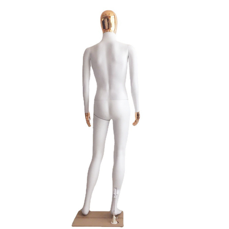 Plástico modelo masculino pintura de cuerpo completo matt eléctrico chapado en oro cabeza manos de oro ventana de lujo modelo falso tienda de ropa mostrar props Application Scenario