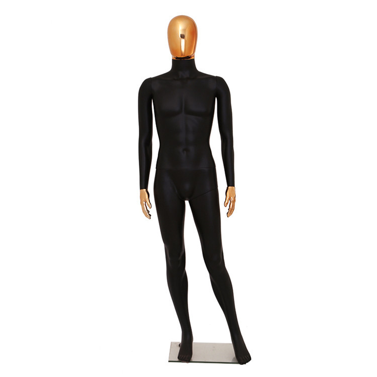 Plástico modelo masculino pintura de cuerpo completo matt eléctrico chapado en oro cabeza manos de oro ventana de lujo modelo falso tienda de ropa mostrar props pic 2