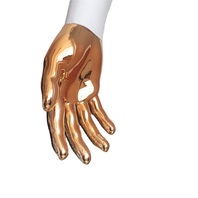 Plástico modelo masculino pintura de cuerpo completo matt eléctrico chapado en oro cabeza manos de oro ventana de lujo modelo falso tienda de ropa mostrar props pic 9