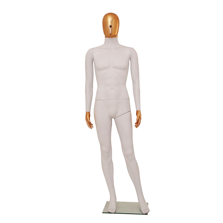 Plástico modelo masculino pintura de cuerpo completo matt eléctrico chapado en oro cabeza manos de oro ventana de lujo modelo falso tienda de ropa mostrar props pic 5