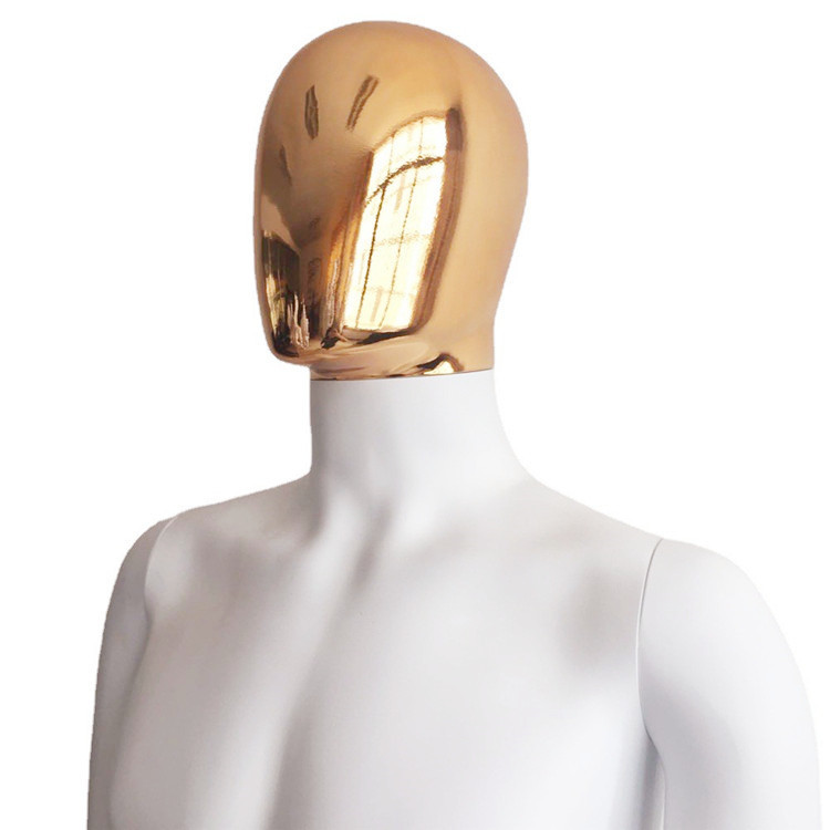 Plástico modelo masculino pintura de cuerpo completo matt eléctrico chapado en oro cabeza manos de oro ventana de lujo modelo falso tienda de ropa mostrar props pic 10