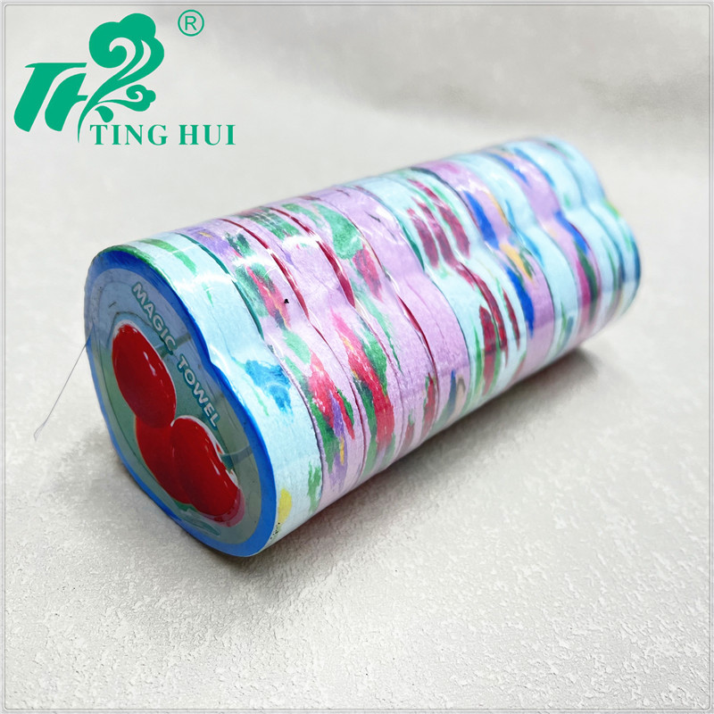 蝴蝶型针织压缩毛巾外贸专供卡通  加厚加大旅行神器洗脸巾便携