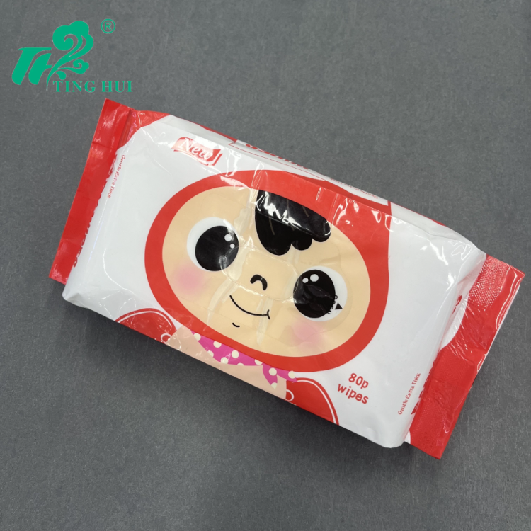 庭惠湿巾80抽外贸湿巾纸大包装湿巾实惠婴儿卡通清洁湿纸巾工厂